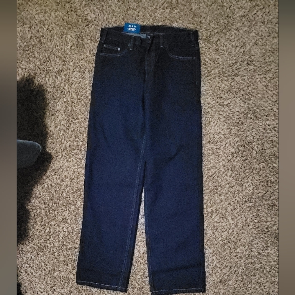 Dark Blue Full Length Straight Jeans